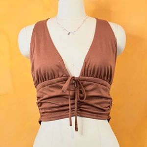 cute brown going-out top (L)